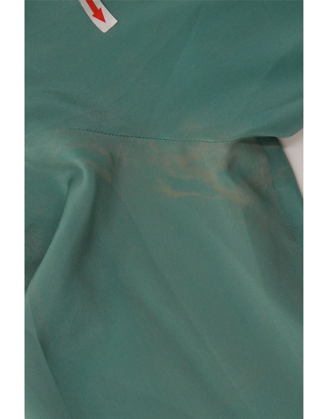 VINTAGE Γυναικεία Μπροστινή Γραβάτα Μακρυμάνικη Μπλούζα Μπλούζα UK 16 Large Green Silk