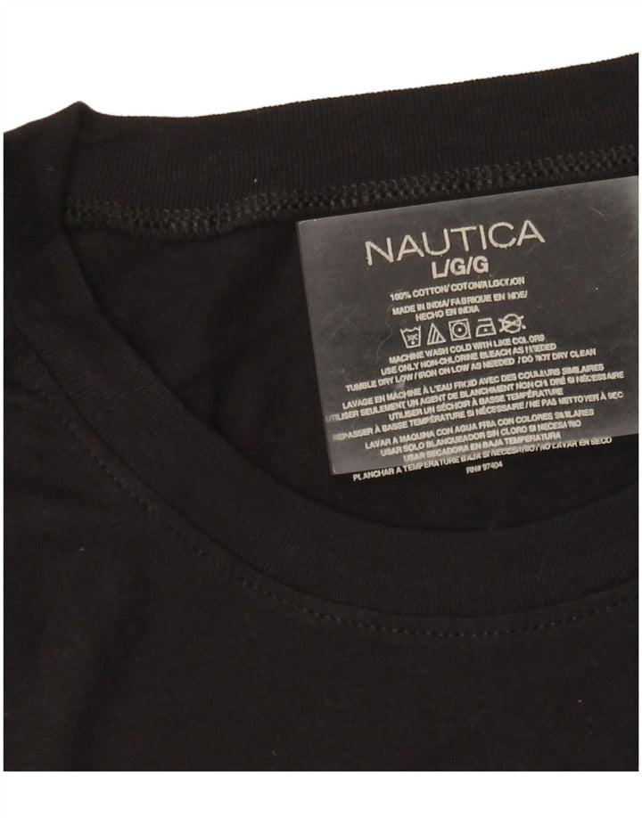 Ανδρικό T-Shirt Nautica Top μεγάλο μαύρο βαμβακερό