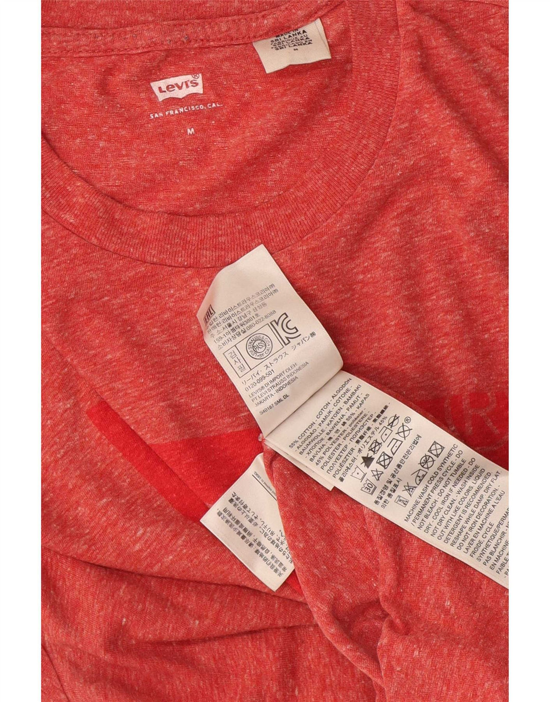 Ανδρικό γραφικό T-Shirt Levi's Top Μεσαίο κόκκινο βαμβακερό