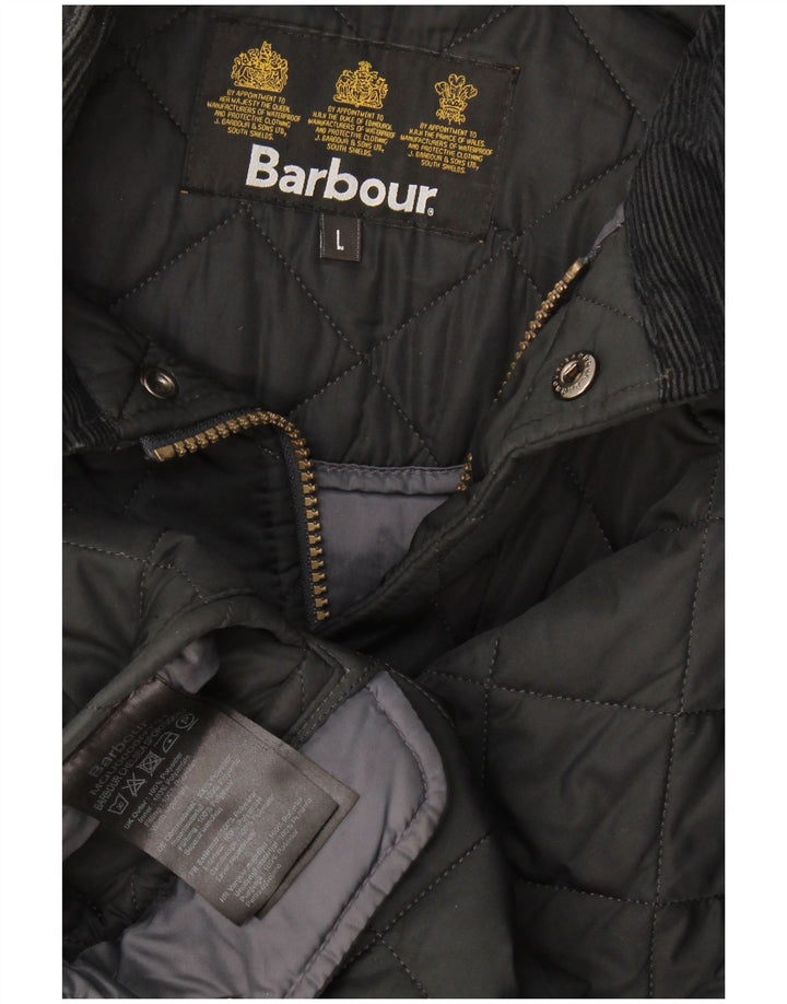 Ανδρικό καπιτονέ μπουφάν Barbour UK 40 μεγάλο μαύρο πολυεστέρα