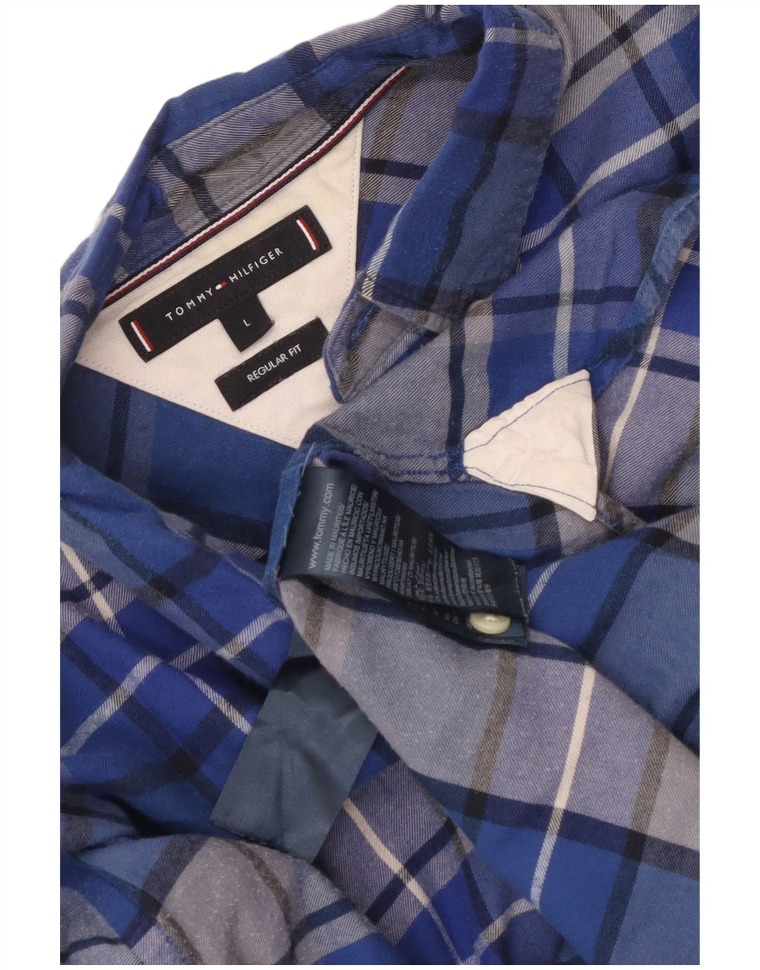 Tommy Hilfiger Ανδρικό πουκάμισο με κανονική εφαρμογή, μεγάλο μπλε βαμβακερό