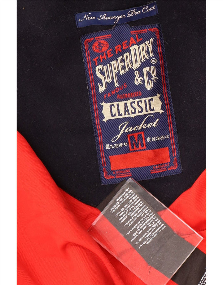 Γυναικείο παλτό μπιζελιού SUPERDRY UK 14 Medium Navy Blue Wool