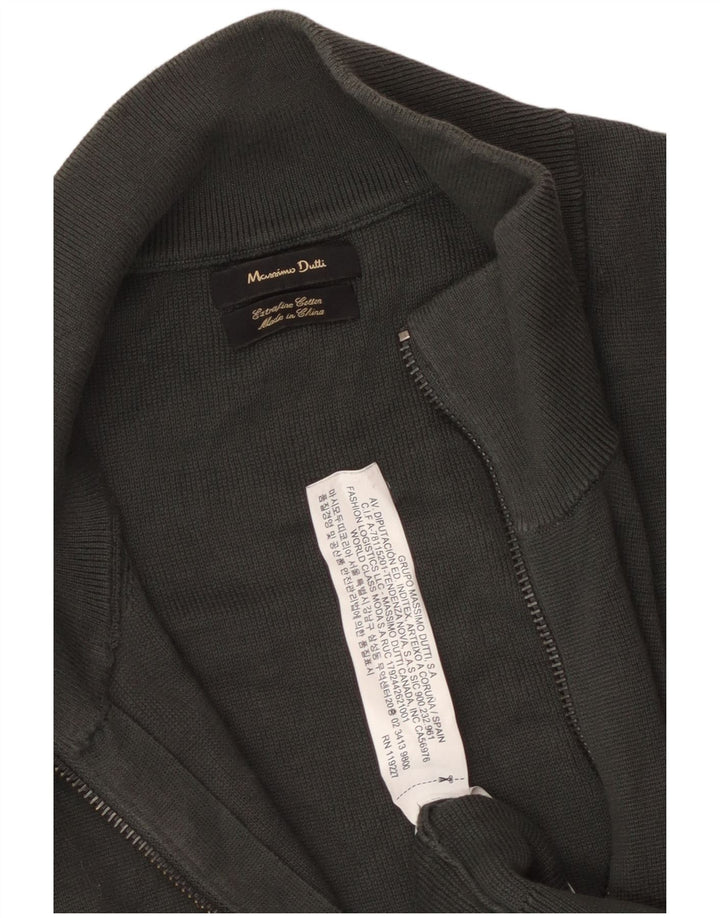 MASSIMO DUTTI Ανδρικό πουλόβερ ζακέτα 2XL Γκρι βαμβακερό