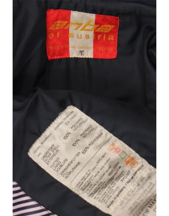 Anba Ανδρικό μπουφάν σκι EU 50 Large Navy Blue ριγέ νάιλον