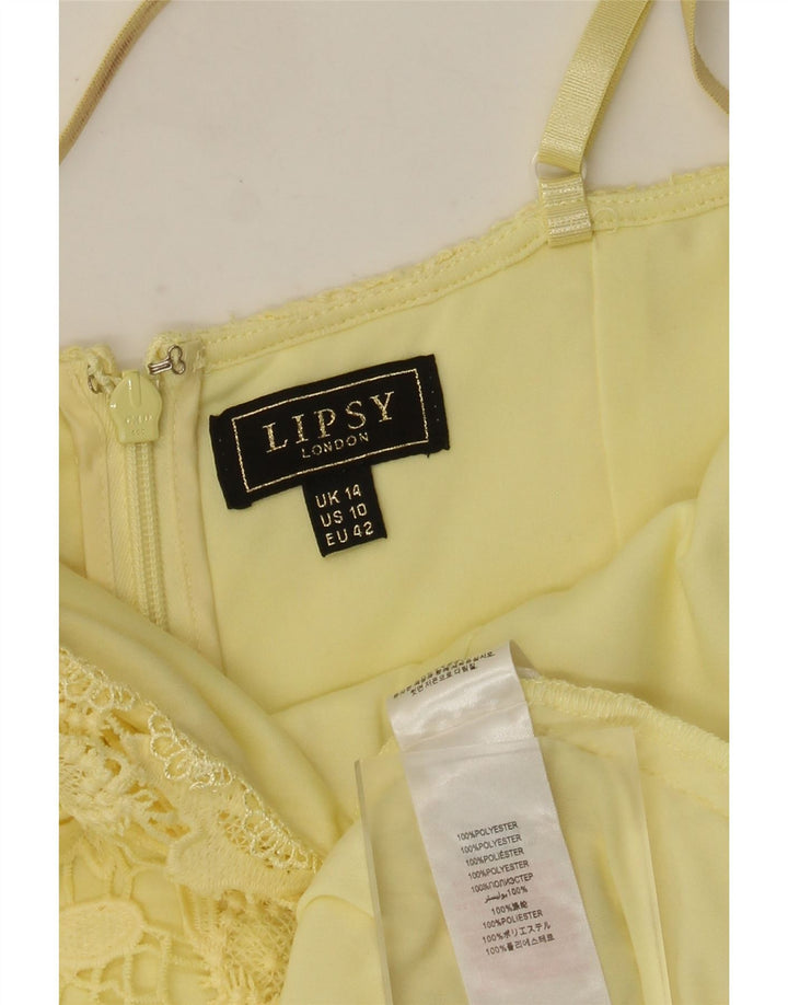 Lipsy Γυναικείο Sundress UK 14 Medium Yellow Floral Polyester