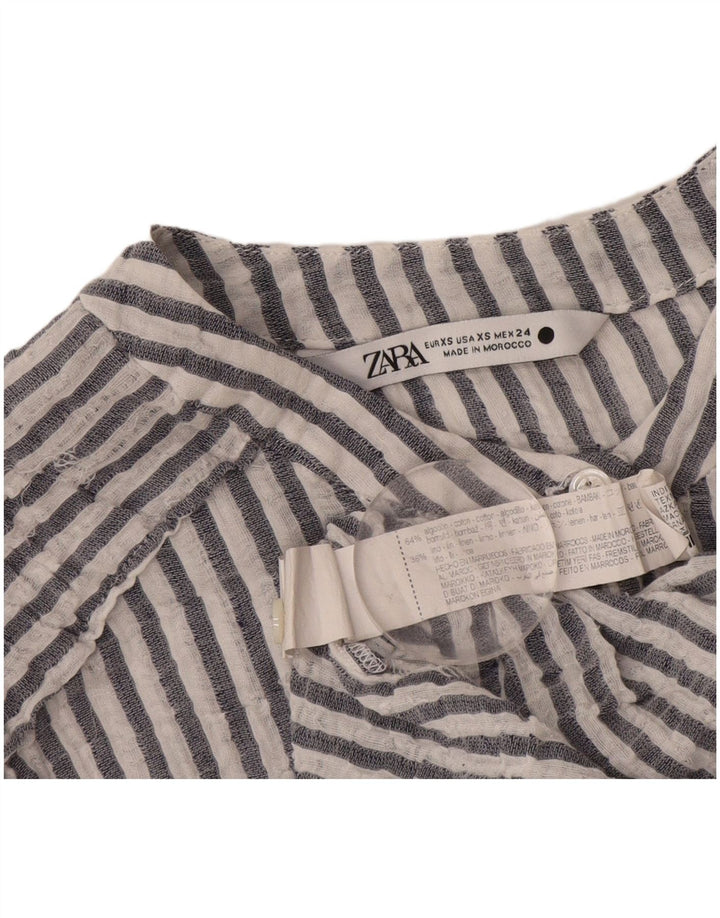 Zara γυναικεία μπλούζα υπερμεγέθη 3/4 μανίκια UK 6 XS γκρι βαμβακερό