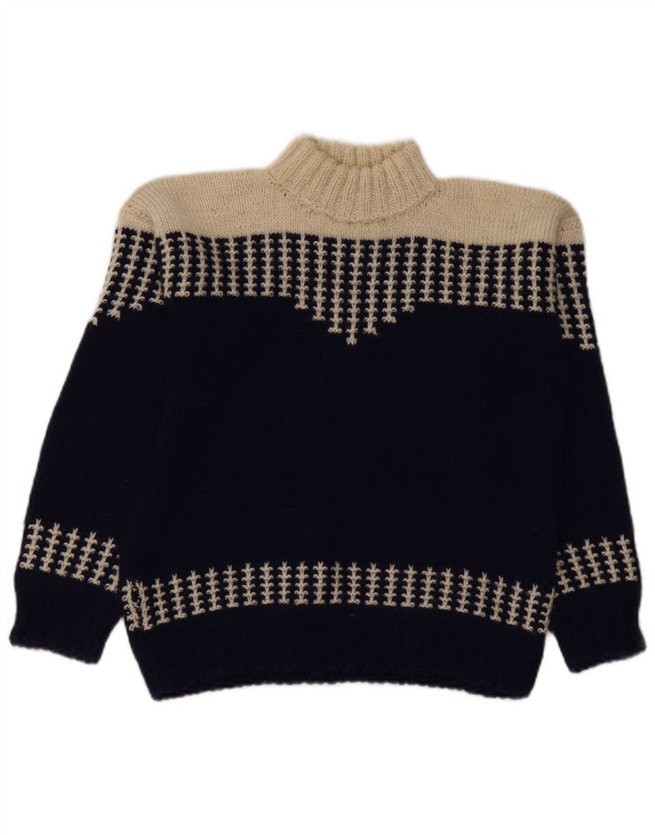 Γυναικείο πουλόβερ με λαιμό χελώνα VINTAGE UK 14 Medium Navy Blue