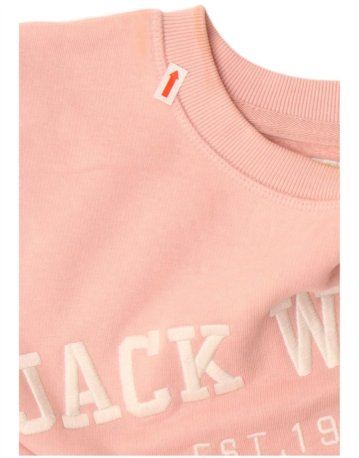 JACK WILLS Womens Oversized Graphic Sweatshirt Jumper UK 8 Small Pink
