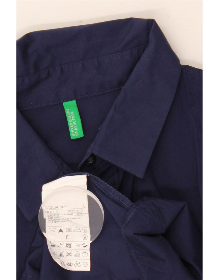 Γυναικείο πουλόβερ Benetton πουκάμισο UK 16 Large Navy Blue από βαμβάκι