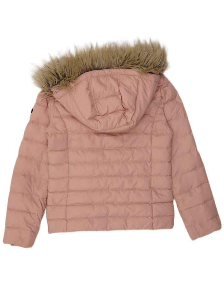 Tommy Hilfiger γυναικείο μπουφάν με κουκούλα UK 10 Small Pink Polyester