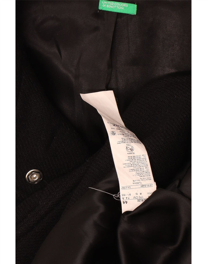 Benetton Γυναικείο παλτό Duffle με κουκούλα IT 44 μεσαίο μαύρο μαλλί