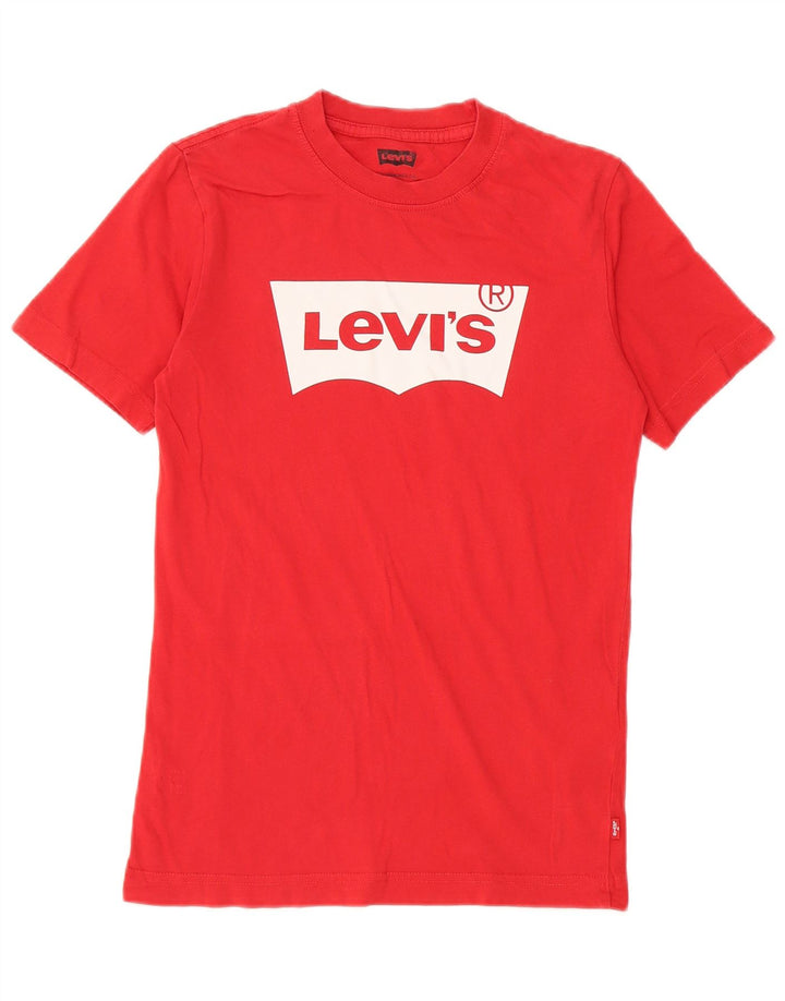 Γραφικό μπλουζάκι LEVI'S για αγόρια 11-12 ετών κόκκινο βαμβακερό