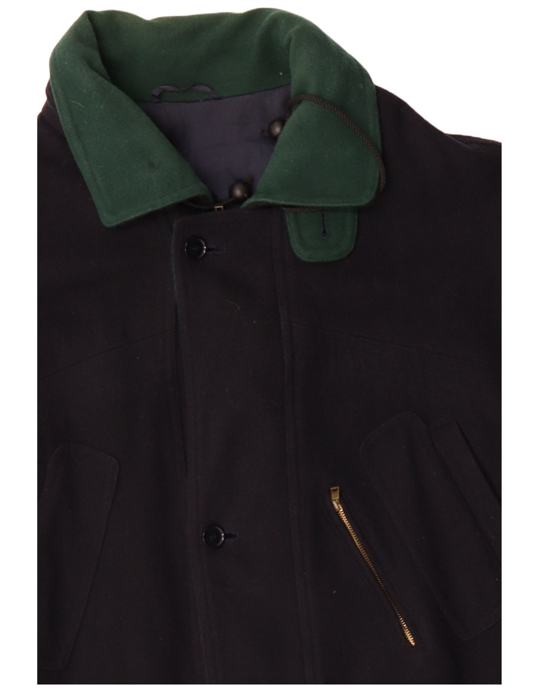 Ανδρικό παλτό VINTAGE UK 42 XL Navy Blue Wool