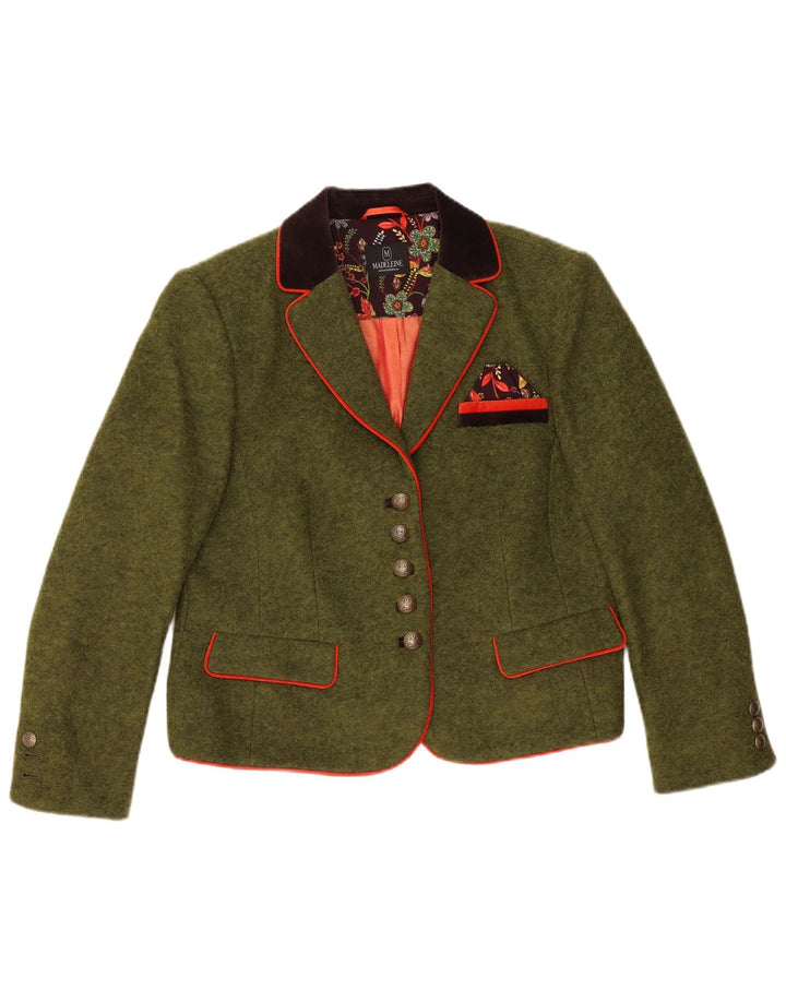 Madeleine Γυναικείο σακάκι 5 κουμπιών UK 14 Medium Green Colourblock