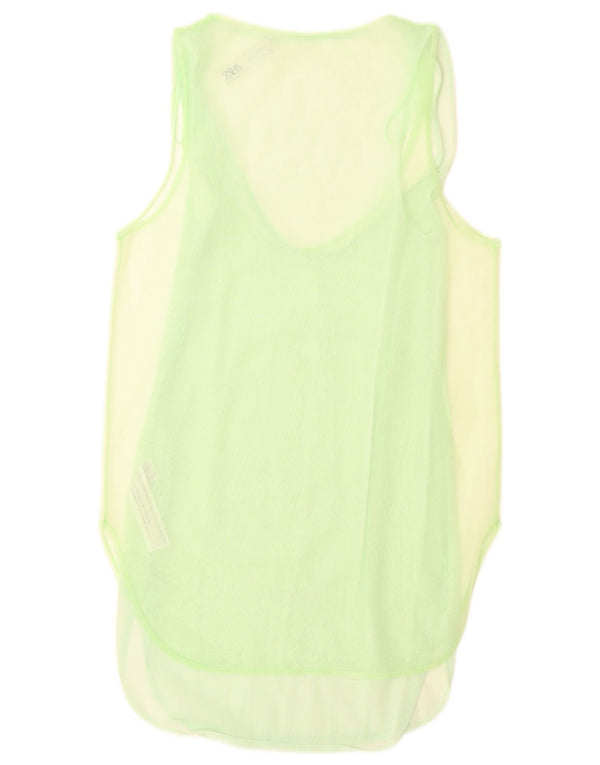 Zara Γυναικείο Αμάνικο Τοπ UK 10 Small Green Polyamide