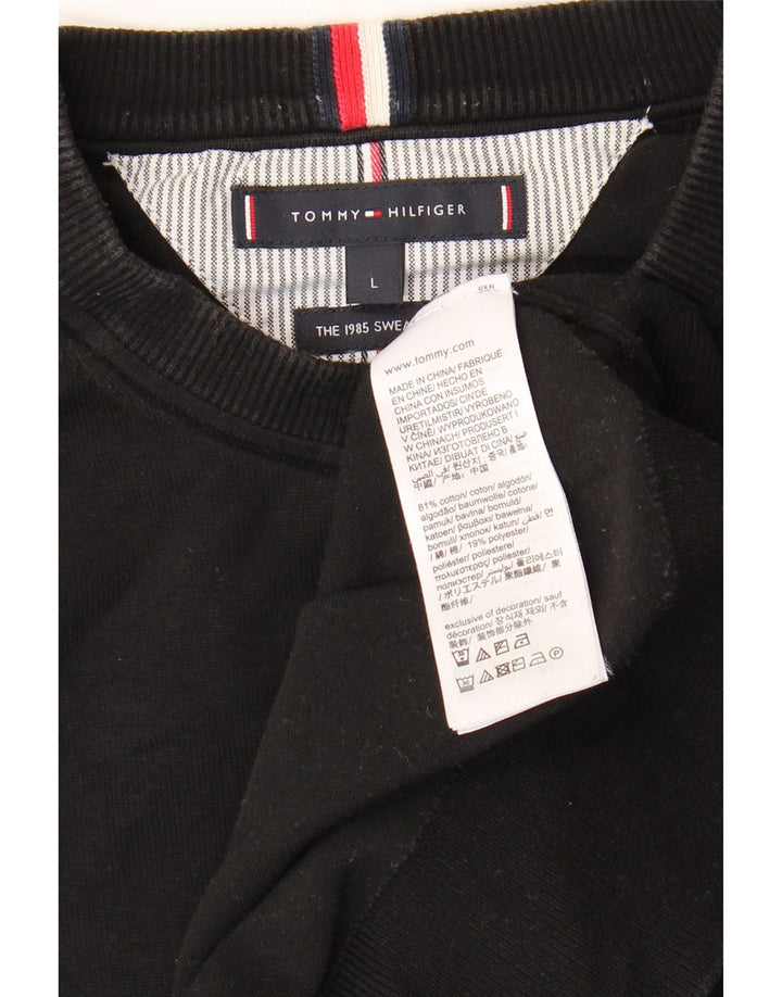 Ανδρικό φούτερ TOMMY HILFIGER Jumper μεγάλο μαύρο βαμβακερό