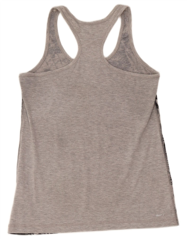 Adidas Γυναικείο γιλέκο Climalite Graphic Top UK 12/14 Medium Grey Geometric