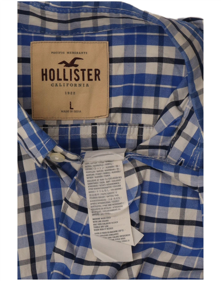 Ανδρικό πουκάμισο Hollister Large Blue Check Cotton