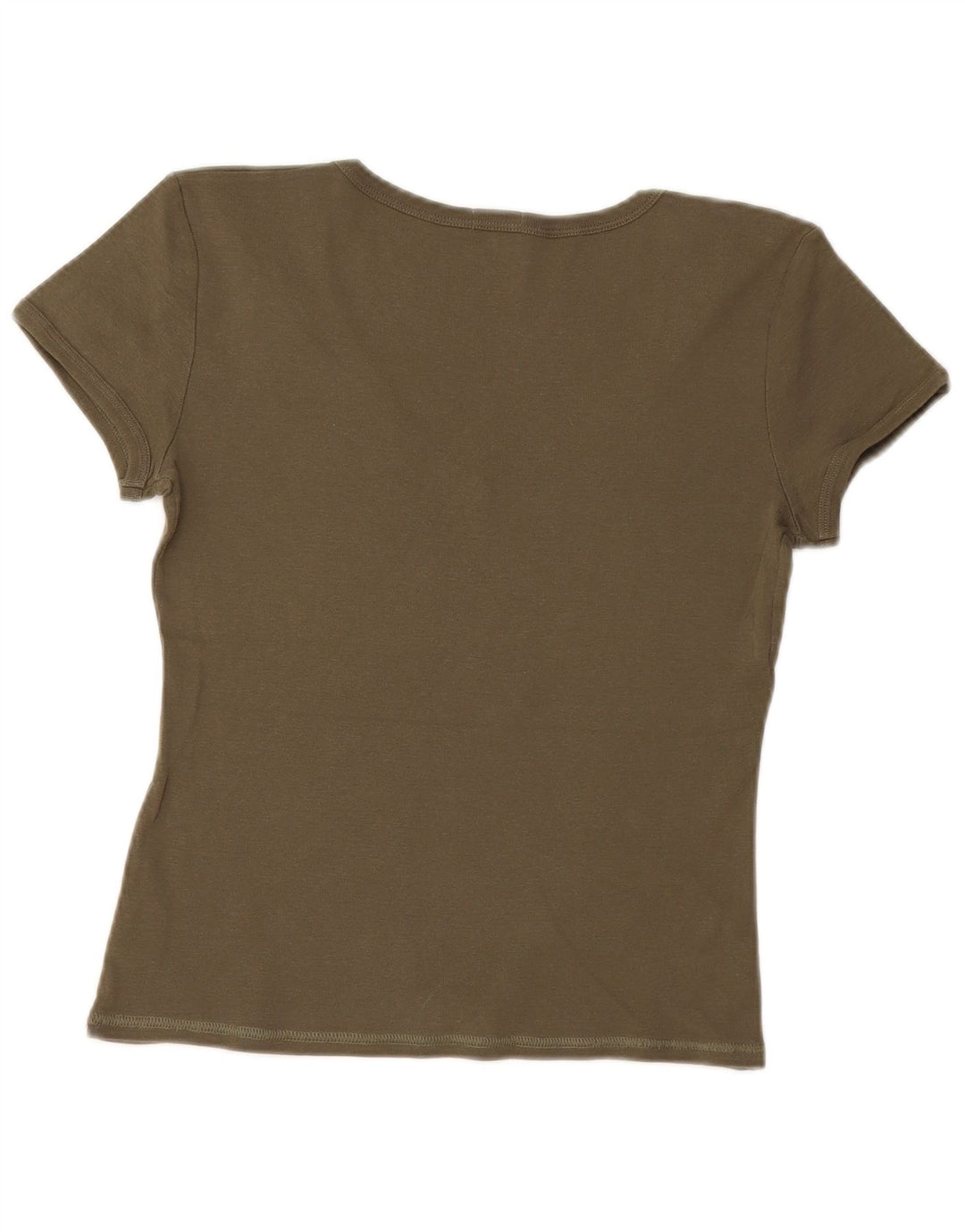 Playlife Γυναικείο T-Shirt Top UK 12 Medium Khaki Cotton