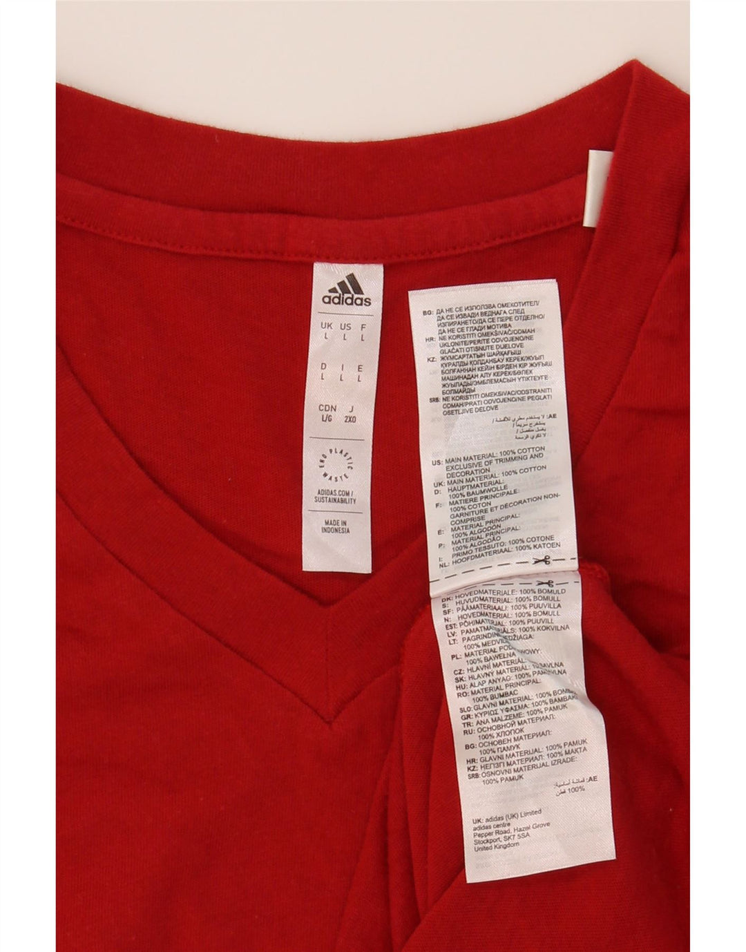 ADIDAS Mens T-Shirt Top Large Red Cotton Vintage Adidas and Second-Hand Adidas from Messina Hembry 