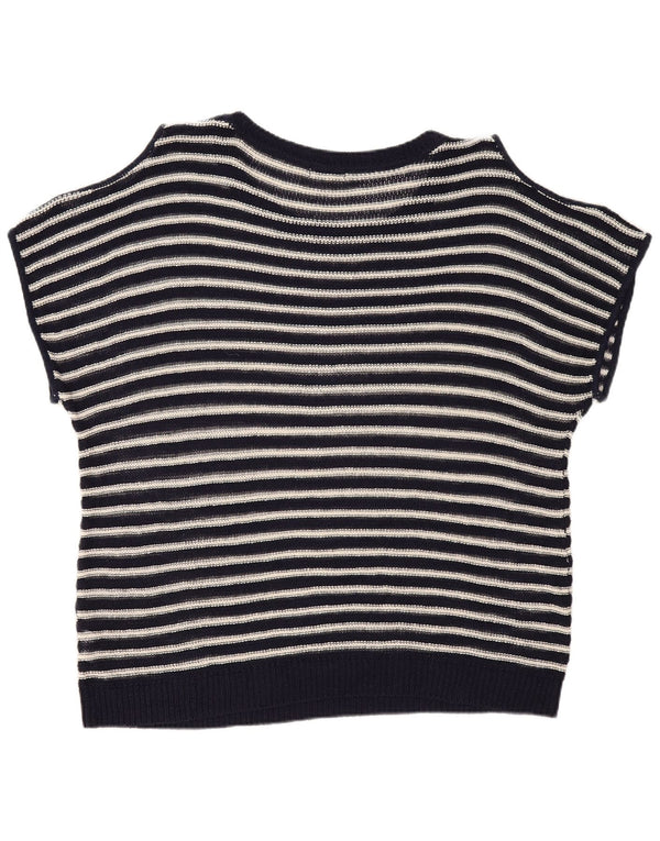 Marks & Spencer Womens Off Shoulder Tunic φόρεμα UK 18 XL Navy Blue ριγέ