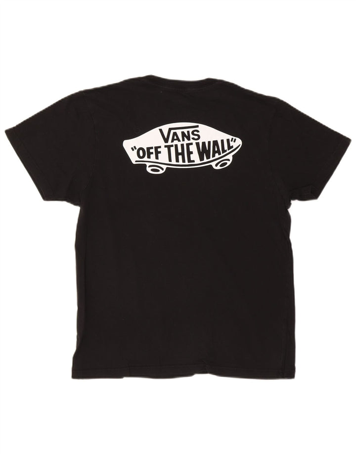 VANS Mens Slim Fit Graphic T-Shirt Top Medium Black Cotton