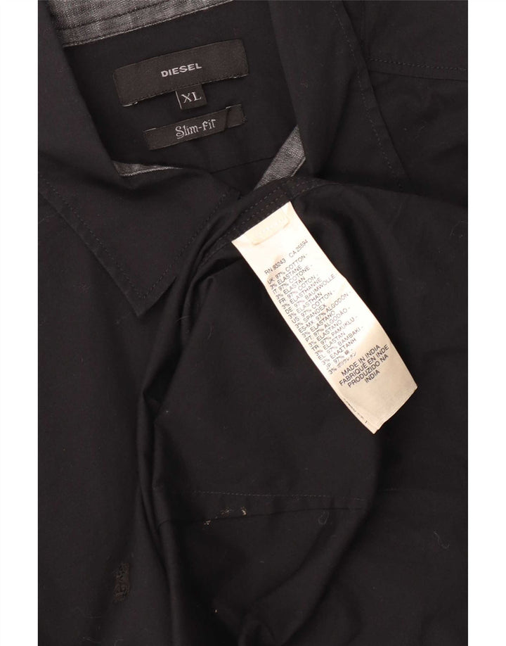 Ανδρικό πουκάμισο Diesel Slim Fit XL Μαύρο βαμβακερό