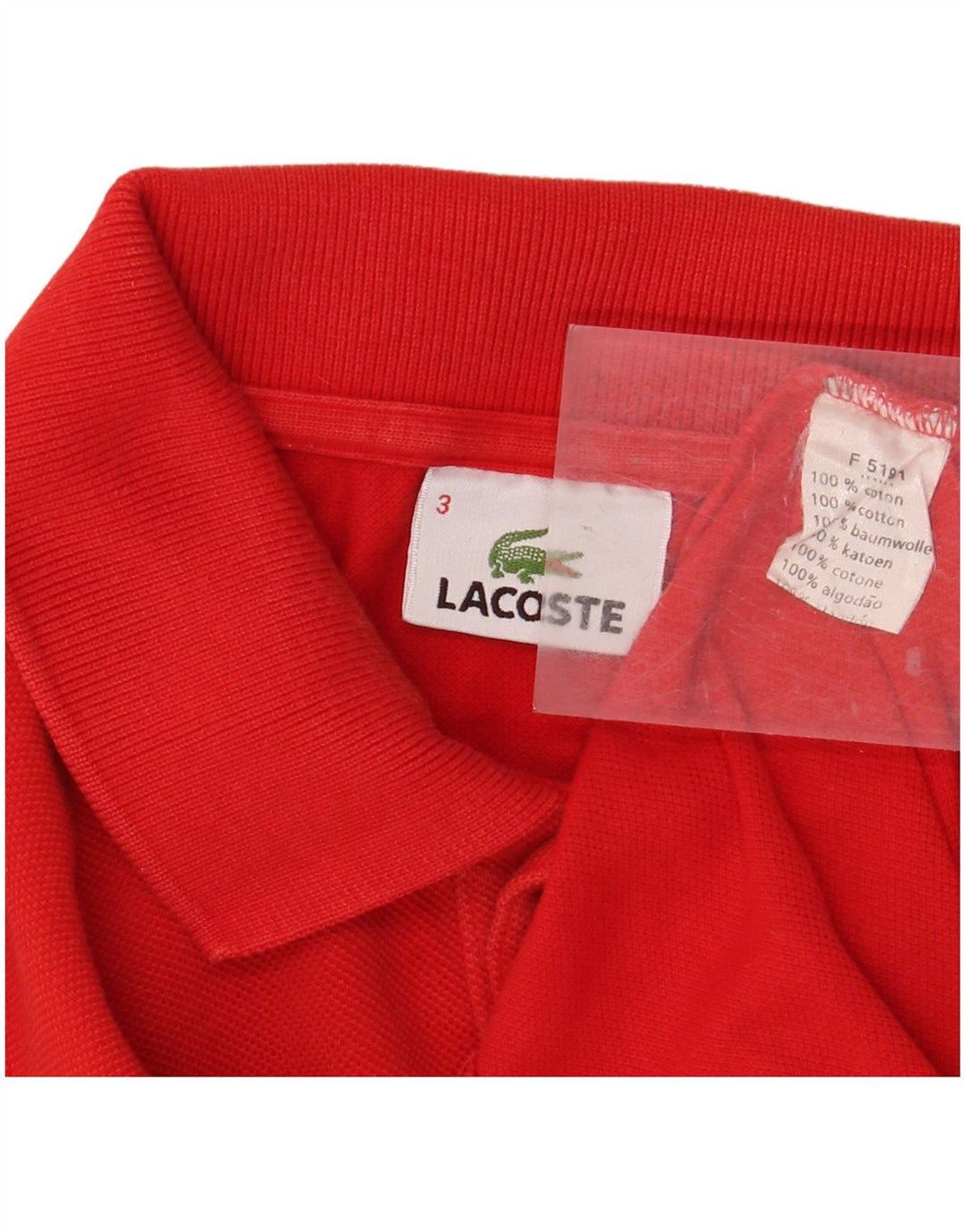 Ανδρικό μακρυμάνικο μπλουζάκι πόλο LACOSTE Νούμερο 3 Μικρό κόκκινο βαμβακερό
