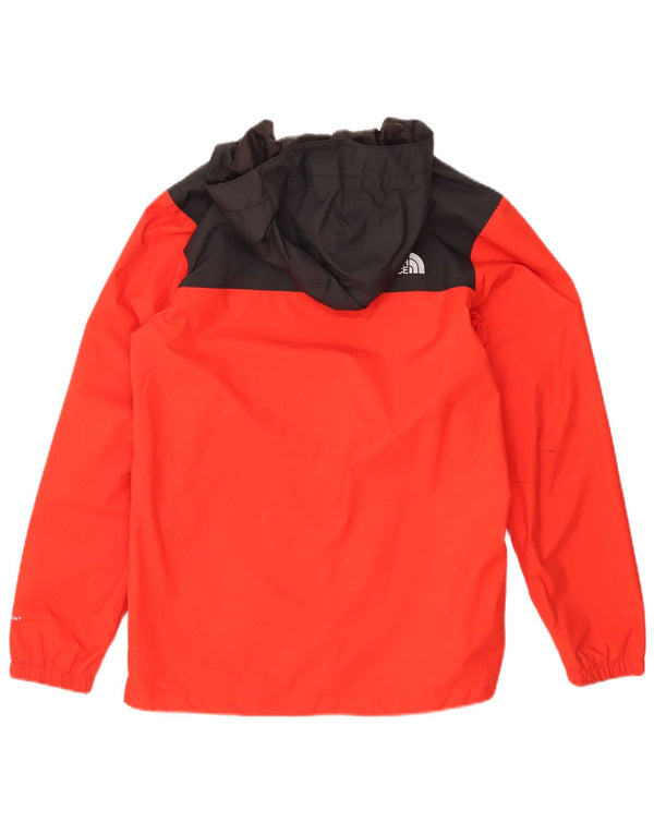 The North Face Boys Hooded Rain Jacket 11-12 Years Large Red Colourblock