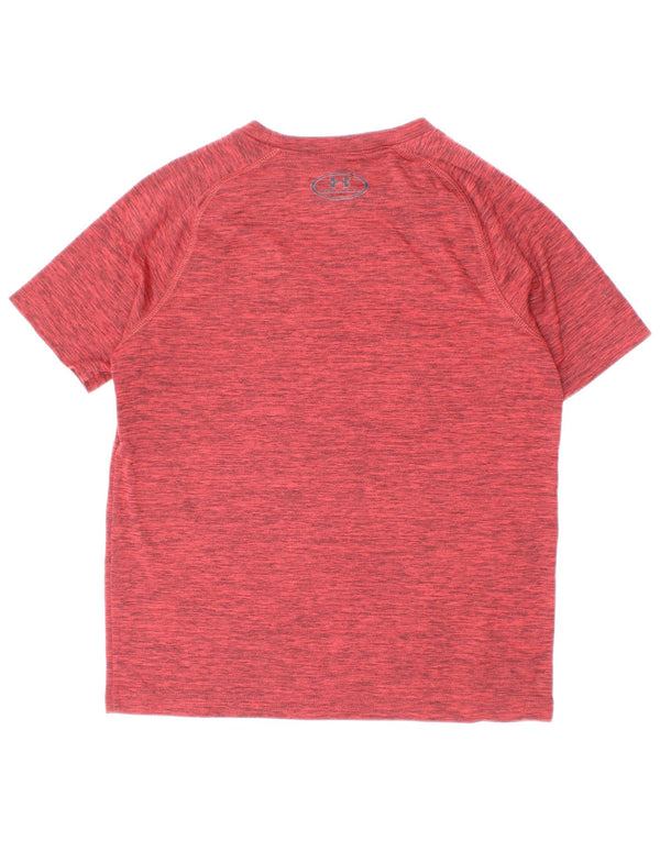 Under Armour Boys Heat Gear Graphic T-shirt Top 7-8 Years Small Burgundy