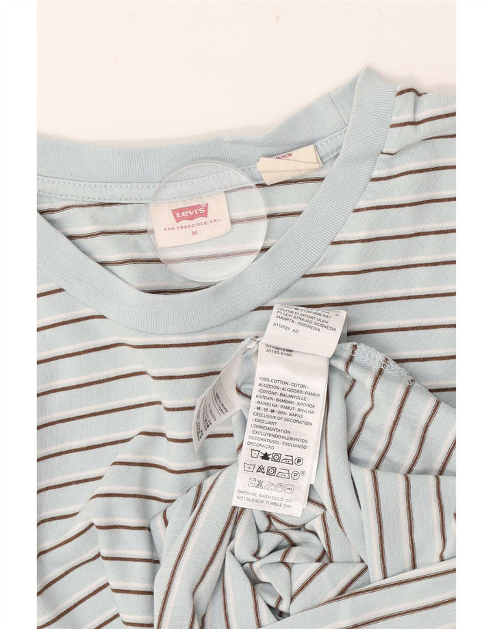 Γυναικείο T-Shirt Levi's Top UK 14 Βαμβακερό μεσαίο μπλε ριγέ