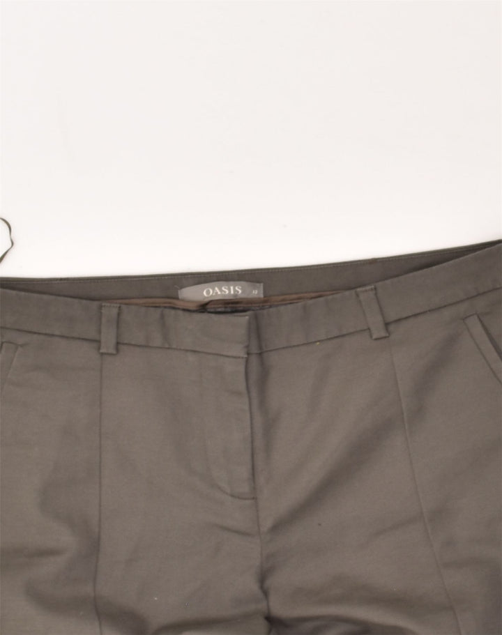 OASIS Womens Slim Suit Trousers US 12 Large W34 L32 Grey Cotton | Vintage Oasis | Thrift | Second-Hand Oasis | Used Clothing | Messina Hembry 