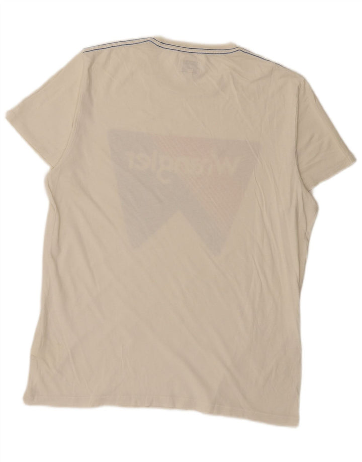 WRANGLER Mens Graphic T-Shirt Top Large White Cotton