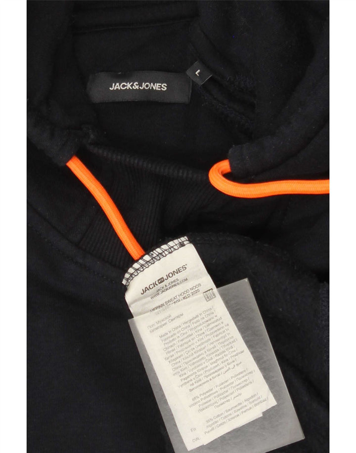 Jack & Jones Ανδρική κουκούλα με κουκούλα, μεγάλο μπλε ναυτικό πολυεστέρας