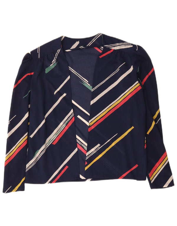 Vintage Γυναικεία Ζακέτα IT 42 Medium Navy Blue ριγέ