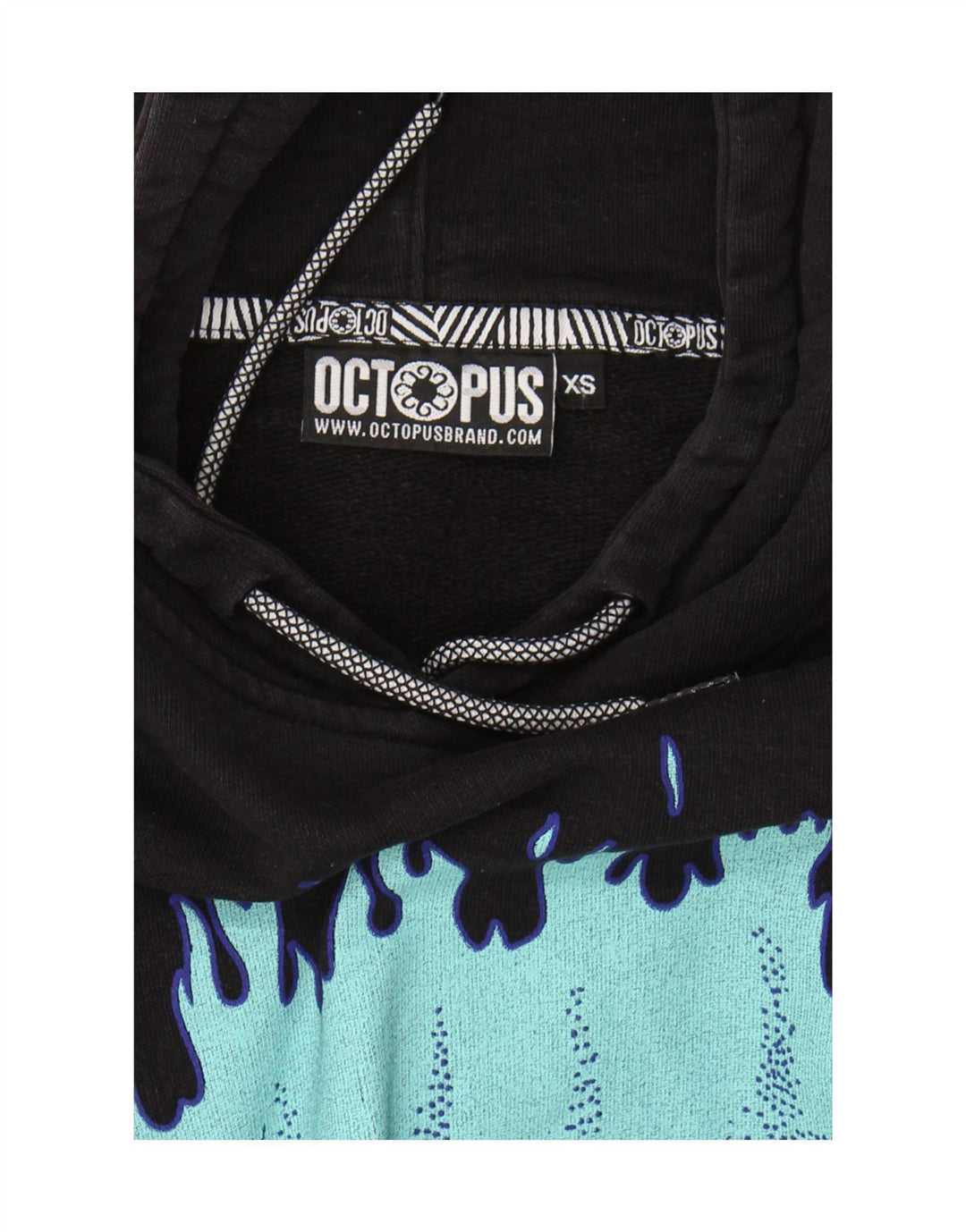 Octopus Womens Graphic Hoodie Jumper UK 6 XS Black