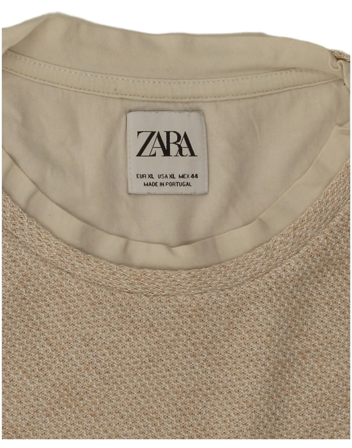 Zara Ανδρικό T-Shirt Top XL Beige