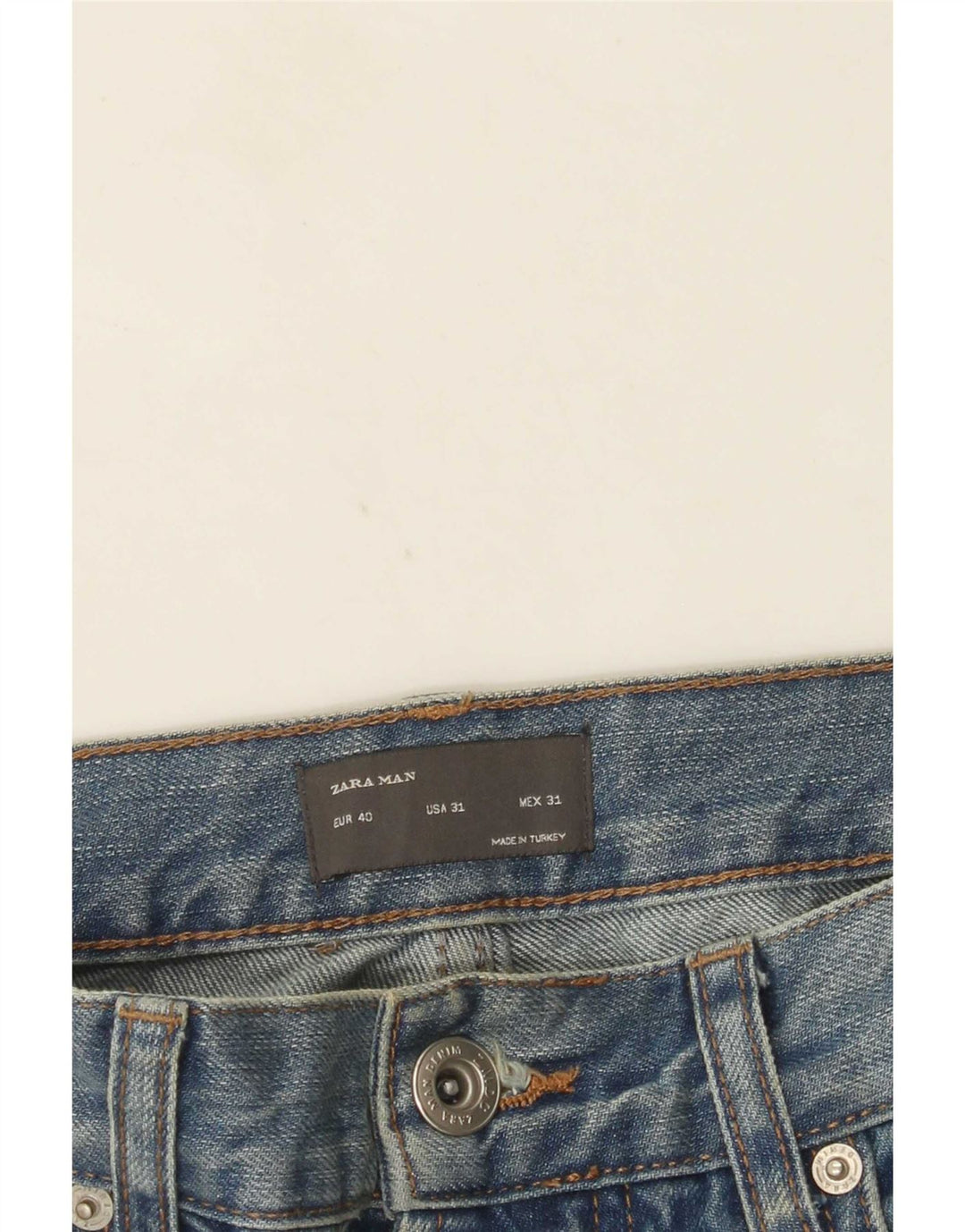 Zara Mens Distressed Slim Jeans EU 40 Medium W31 L28 Blue