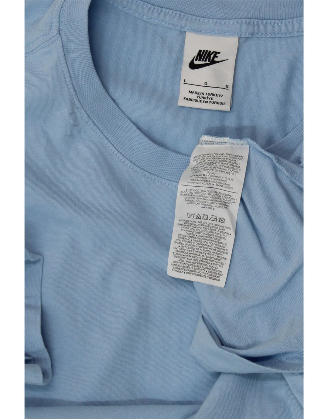 Γυναικείο T-Shirt NIKE Top UK 16 μεγάλο μπλε βαμβακερό
