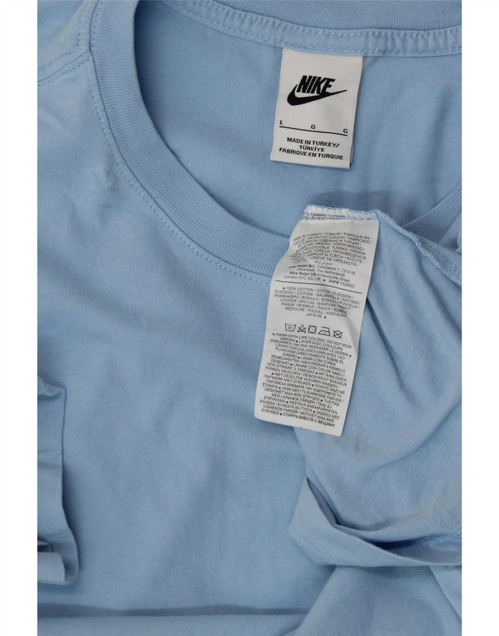 Γυναικείο T-Shirt NIKE Top UK 16 μεγάλο μπλε βαμβακερό