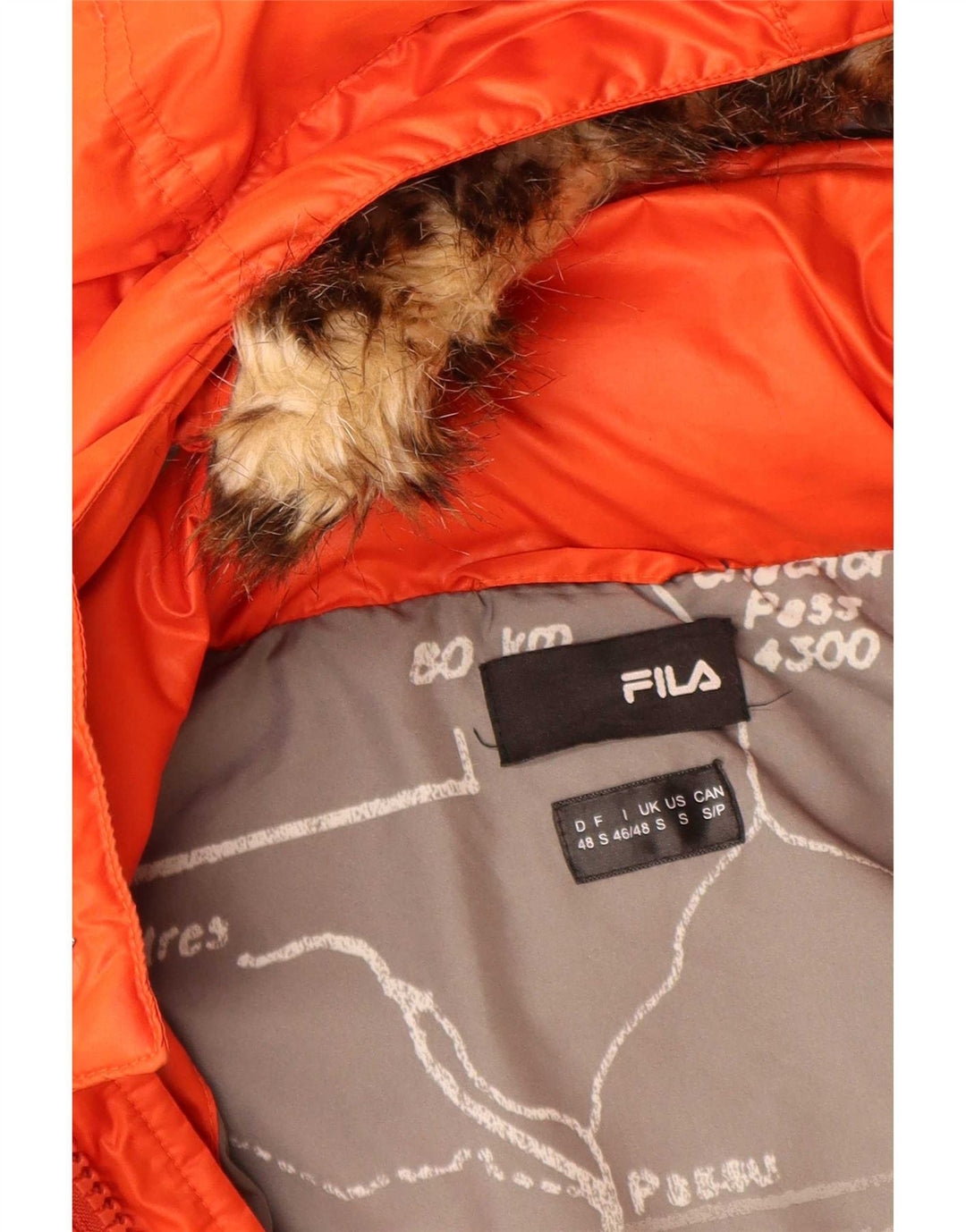 Fila Ανδρικό μπουφάν με κουκούλα UK 36 Small Orange Polyester