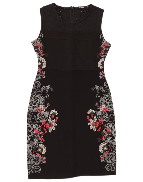 Desigual γυναικείο αμάνικο φόρεμα με θήκη UK 8 Small Black Floral Viscose
