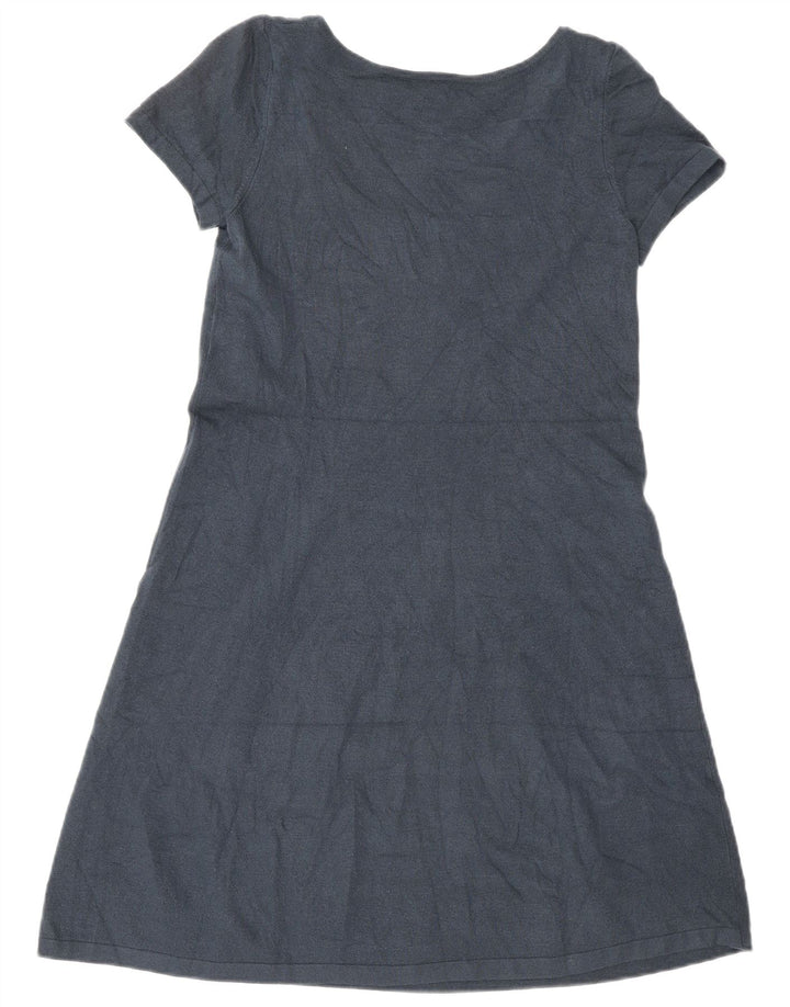 BENETTON Womens A-Line Dress UK 10 Small Navy Blue