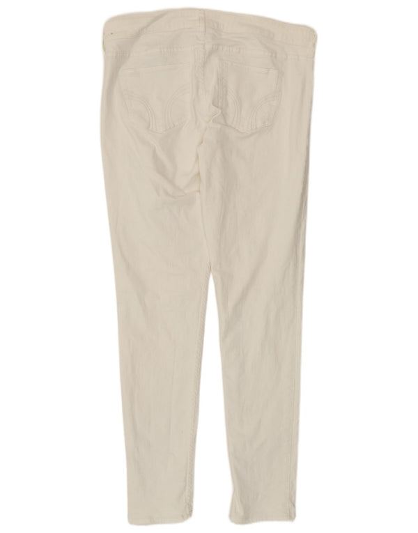 HOLLISTER Γυναικείο Super Skinny Jeans US 13 Large W31 L31 Λευκό βαμβακερό