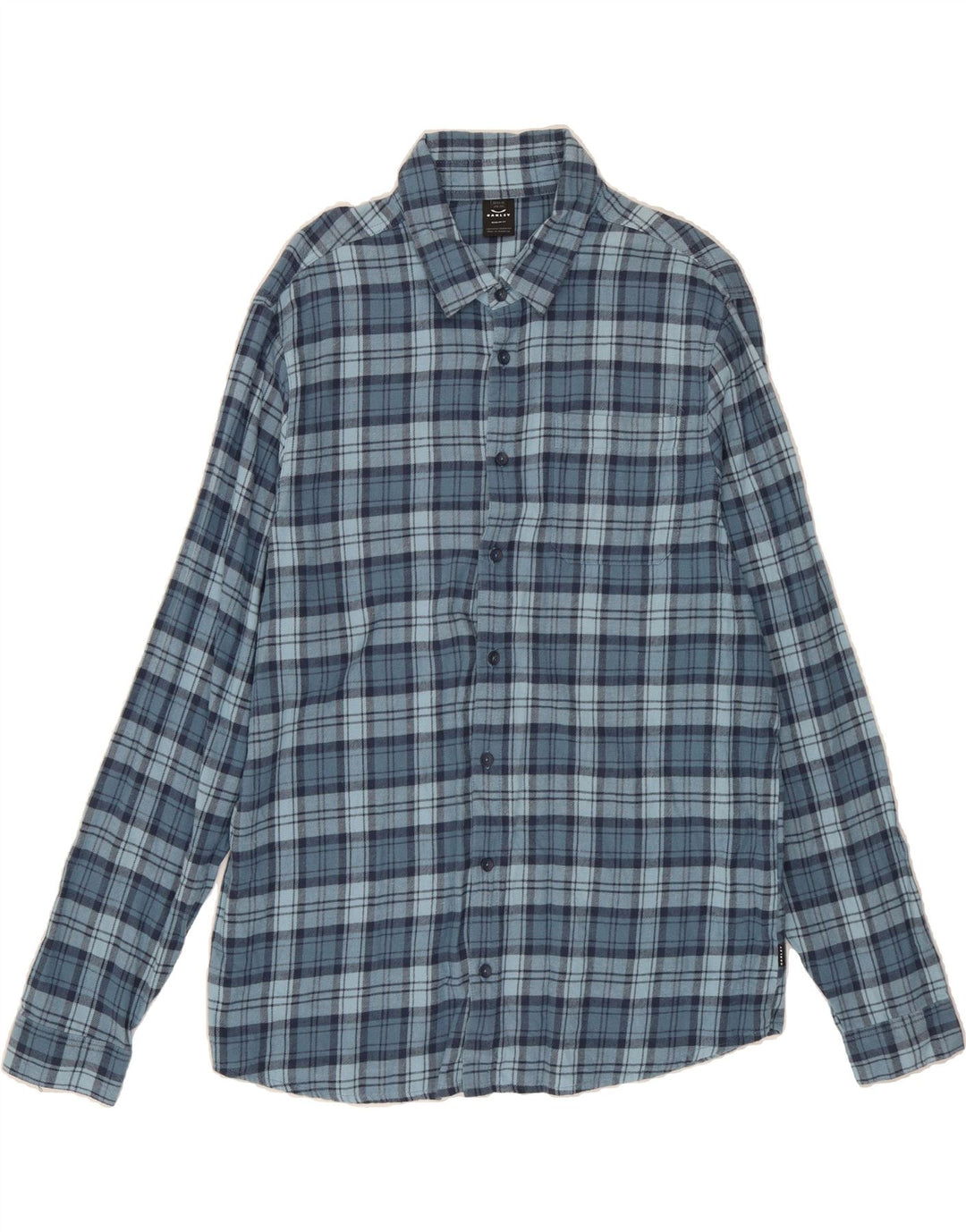 OAKLEY Mens Regular Fit Flannel Shirt XL Blue Check Cotton Vintage Oakley and Second-Hand Oakley from Messina Hembry 