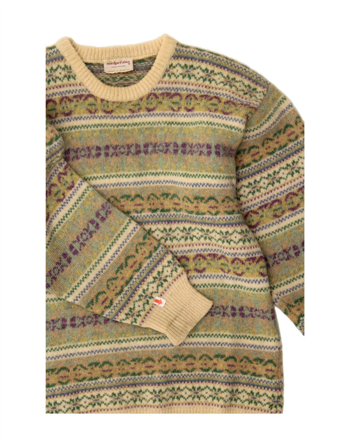 MICHAEL ROSS Ανδρικό πουλόβερ με λαιμόκοψη Small Green Fair Isle