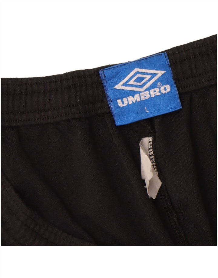Ανδρικό γραφικό αθλητικό σορτς Umbro μεγάλο μαύρο