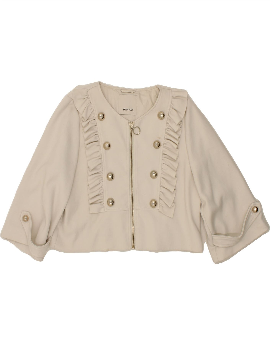 PINKO Womens Crop Blazer Jacket US 8 Medium White Polyester Vintage Pinko and Second-Hand Pinko from Messina Hembry 