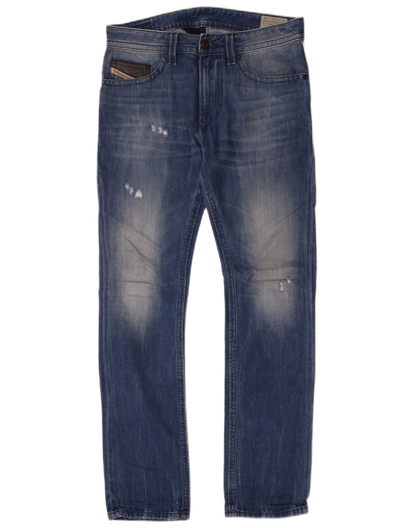 Diesel Mens Thavar Distressed Slim Skinny Jeans W29 L30 Blue