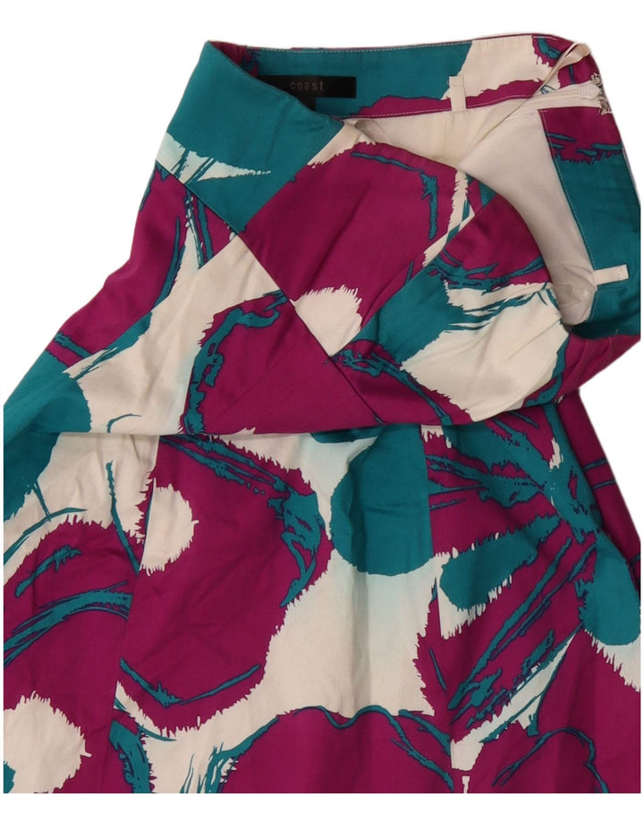 Coast Γυναικείο Στράπλες Φόρεμα UK 8 Small Pink Floral Βαμβακερό